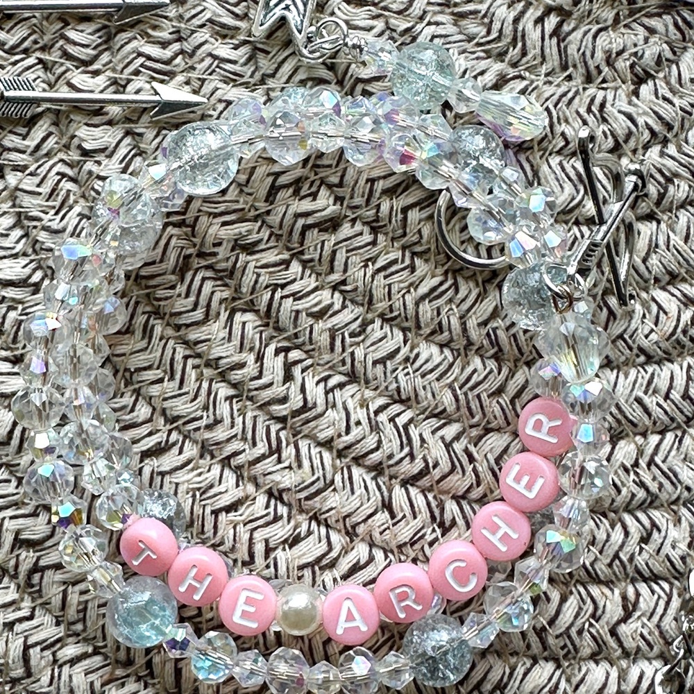 Crystal coil Bracelet & Bow Arrow Necklace Set - Taylor Swift "The Archer" - Picture 2 of 5